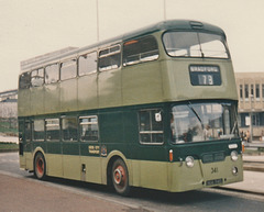 Leeds City Transport 341 (HUA 341D) in Bradford – Mar 1974