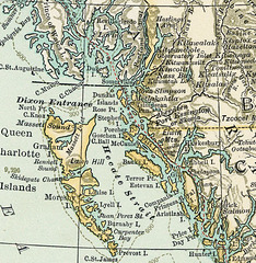 1898 Map of British Columbia and Inside Passage Near Dixon Entrance