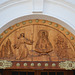 Bolivia, Carving above the Entrance to the Cathedral of Our Lady of Copacabana