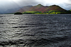 A glimmer of light on Derwent Water and Catbells, Cumbria