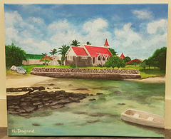 Peinture acrylique, Ile Maurice, Église Notre-Dame Auxiliatrice du Cap Malheureux