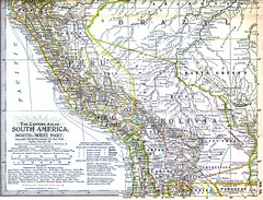1898 Map of South America Showing Bolivia