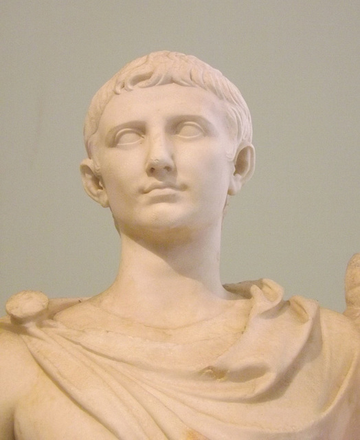 Detail of a Male Figure Restored as Augustus in the Naples Archaeological Museum, July 2012