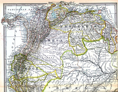 1898 Map of South America Showing Venezuela