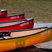 Canoes at Cameron Lake, Waterton