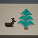 Christmas card - Reindeer and tree