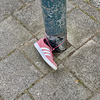 Sneaker tied to a lamp post