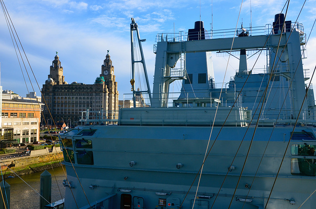 RFA FORT VICTORIA and Liverpool Waterfront