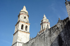 Mexico, Campeche, Bell Towers of Our Lady of the Immaculate Conception Cathedral