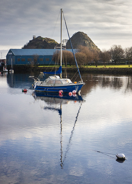 Dumbarton Rock and the River Leven on Boxing Day