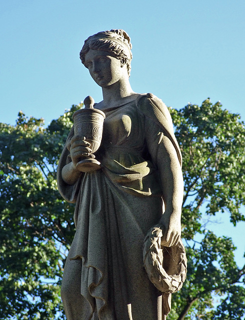 Mourner with an Urn and a Wreath in Greenwood Cemetery, September 2010