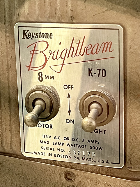 1950s Keystone K-70 Brightbeam 8 mm projector