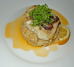 Hake with crab rissotto