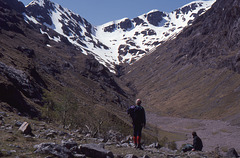 Jim & Steve looking back at The Lost Valley.Glen Coe 21st May 1994