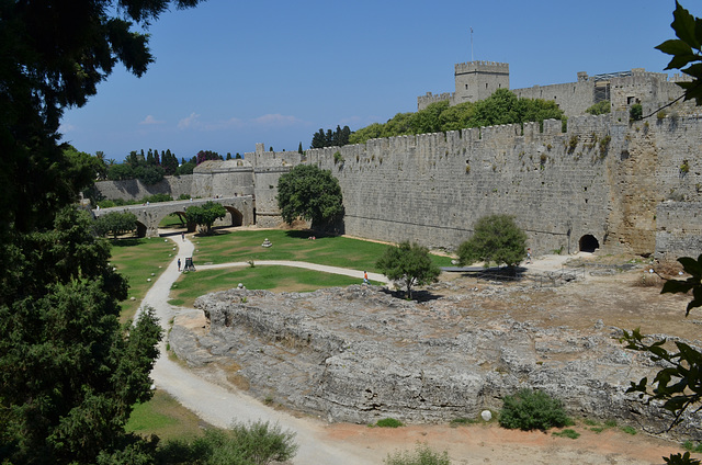 The Fortress of Rhodes, The West Wall with d'Amboise Gate and Tunnel to St. Anthony's Gate
