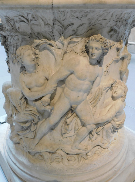 Detail of a Puteal (wellhead) with Narcissus and Echo, and Hylas and the Nymphs in the Metropolitan Museum of Art, August 2019
