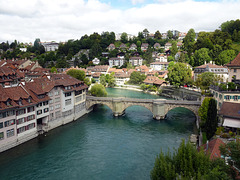 Blick auf die Untertorbrücke und die Aare in Bern