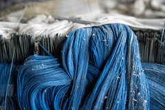 weaving blue hair