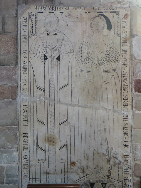 repton church, derbyshire (7)incised slab of gilbert thacker +1563 attrib. to the royleys of burton on trent