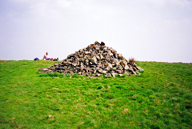 Cairn near the summit of Dent (scan from 1990)