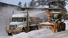 Snow removal in Quesnel, BC Canada.