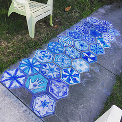 Pandemic chalk: Blue Hex Tiles 4