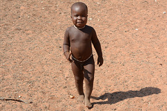 Namibia, Himba Boy in the Village of Onjowewe