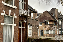Brick houses on the Rijnsburgerweg