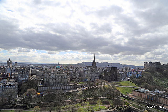 Views from the St Giles Monument in Princes Street