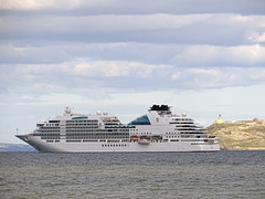 Seabourn Ovation moored in the Firth of Forth