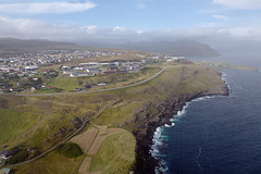 Faroe Islands, Helicopter flight, arrival at Torshavn