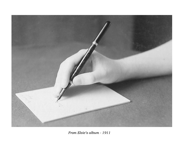 Writing hand - From Elsie's album 1911