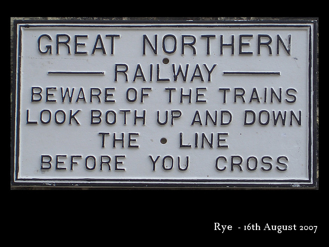 Great Northern Railway sign - Rye - 16.8.2007
