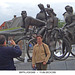 Snapped with cyclists' statue Bruges 11 6 2005