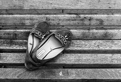 Pair of Shoes on a Bench