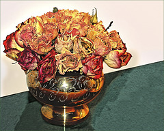 A bouquet of dried roses