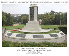 Hastings World Wars Memorial - WW1 fallen named & conflicts remembered - 12 8 2023