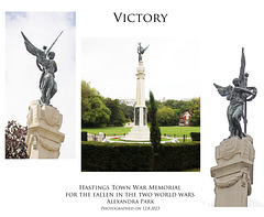 Hastings World Wars Memorial The winged figure of Victory 12 8 2023