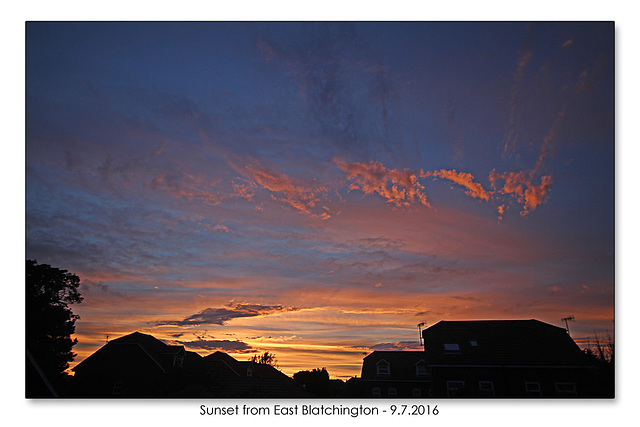 Sunset seen from East Blatchington - 9.7.2016
