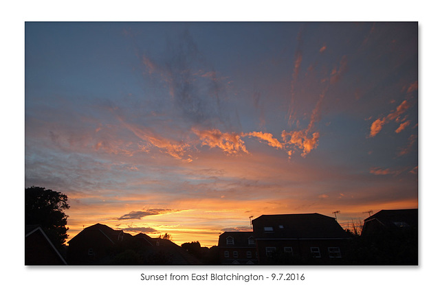 Sunset East seen from East Blatchington - 9.7.2016