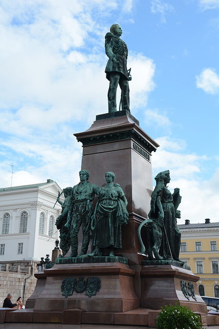 Finland, Helsinki, Monument to Emperor Alexander the Second on Senate Square