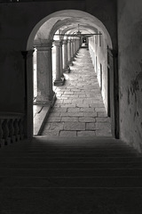 From dark to light of the cloister - Oropa, Biella
