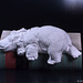 Sleeping Hippo,  cast ceramic, raw