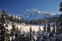 Mount Shuksan Over a Frozen Picture Lake