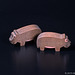 Hippo-Paar aus Holz, bemalt