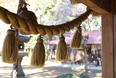 Rope of straw hung at the shrine