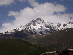 Mount Kasbek, 5,047 metres high.