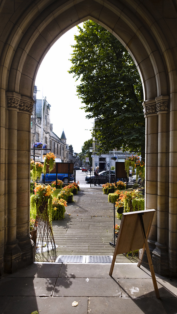 St Andrews, Looking out the Door of Holy Trinity Church