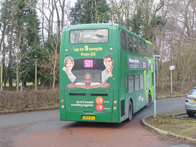 DSCF5868  Konectbus 629 (SN65 OAJ) at Thickthorn, Norwich - 11 Jan 2019