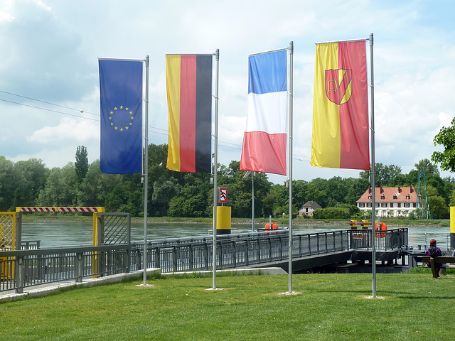 Flaggenparade am Rhein